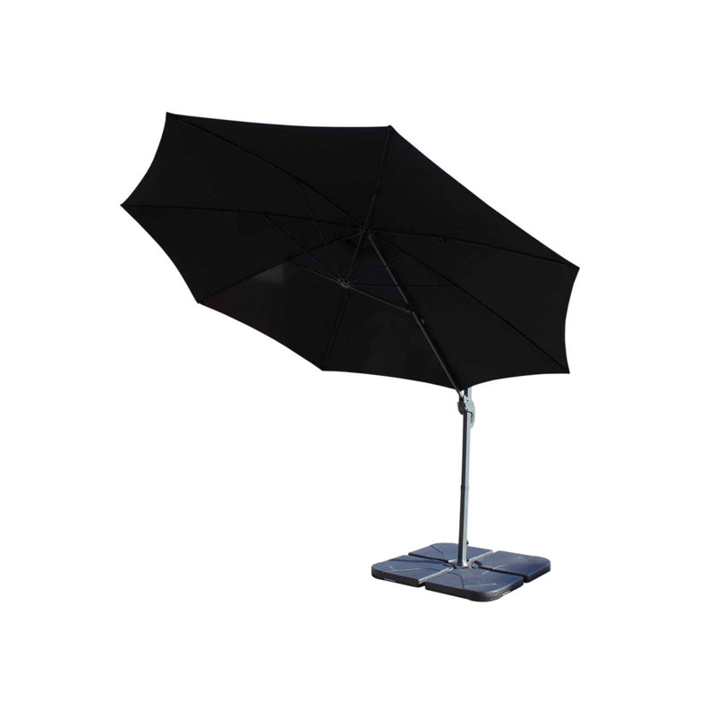 Tiffany 300cm Cantilever Parasol, Black, Silver