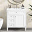 Meuble-lavabo de 30 po avec lavabo en céramique, armoire moderne à 2 tiroirs et nombreuses tablettes, superbe meuble-lavabo, rangement dissimulé contemporain, tendance-663245409