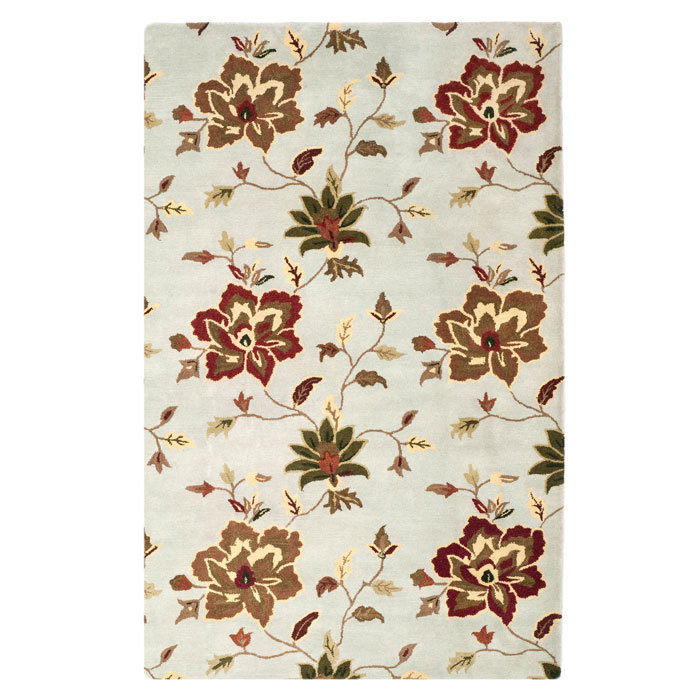 Tapis à motif floral en laine touffeté à la main Arber, Rectangle 5 pi x 8 pi