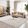 Machine Washable Medallion Floral Area Rug(Beige)