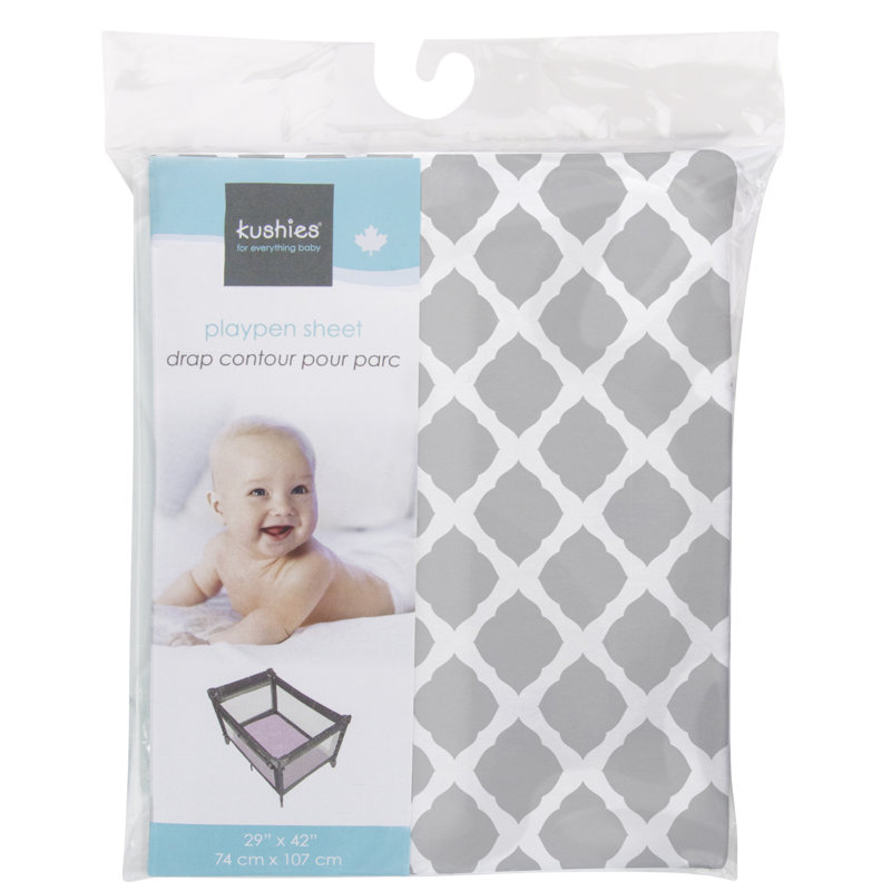 Drap-housse pour lit de bébé Cale, Treillis gris
