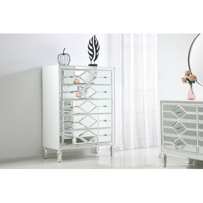 Bashaw 36" W 5-Drawer Mirrored Dresser