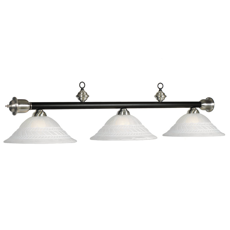 Bowdon 3 - Light Pool Table Linear Pendant By RAM Game Room, Matte Black