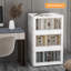 3 bacs de rangement avec 3 couvercles, 78 organisateurs de placard et rangement, 3 bacs de rangement empilables avec roues, bacs de rangement pliables à double porte pour la maison et le bureau
