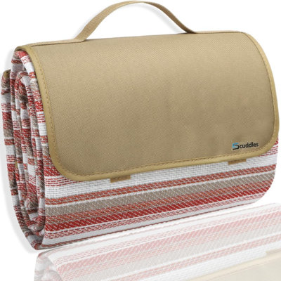 SereneLife 60" x 80" Extra Large Outdoor Picnic Blanket – Waterproof, Foldable Travel Mat for Beach, Camping, Grass, Lawn, Park – Dual Layer, Sand-Free, Soft Throw Rug Fits 4 Adults, Summer Accessories