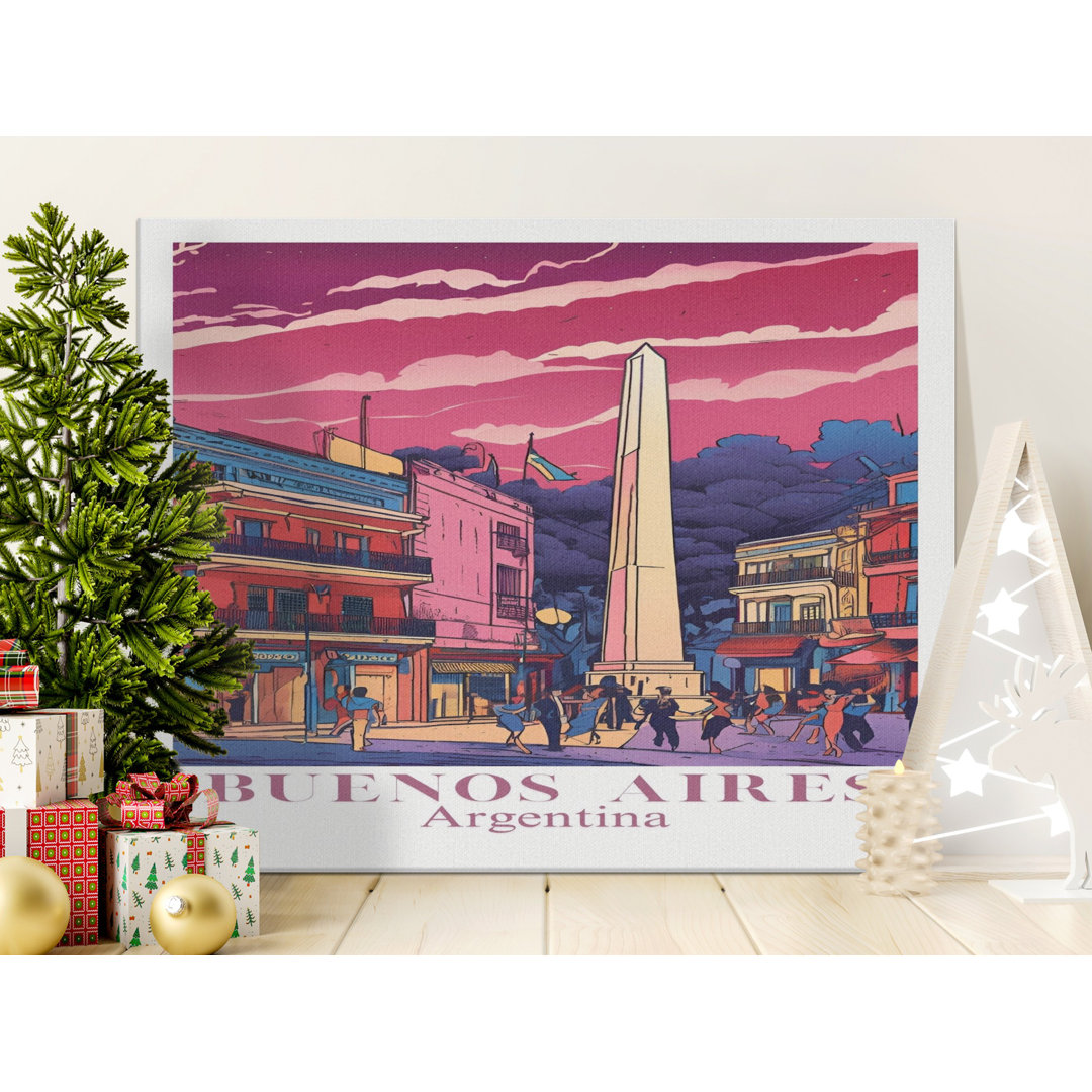 Buenos Aires Canvas Wall Art, Argentina Obelisk Print, Gallery Wrapped Canvas, Modern Decor, Ready to Hang, Archival Quality, Statement