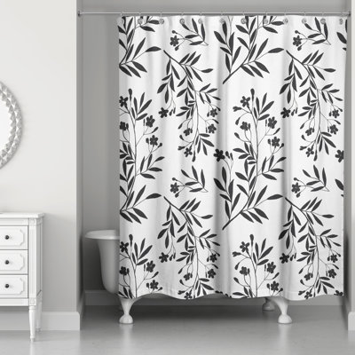Rideau de douche simple à motif floral