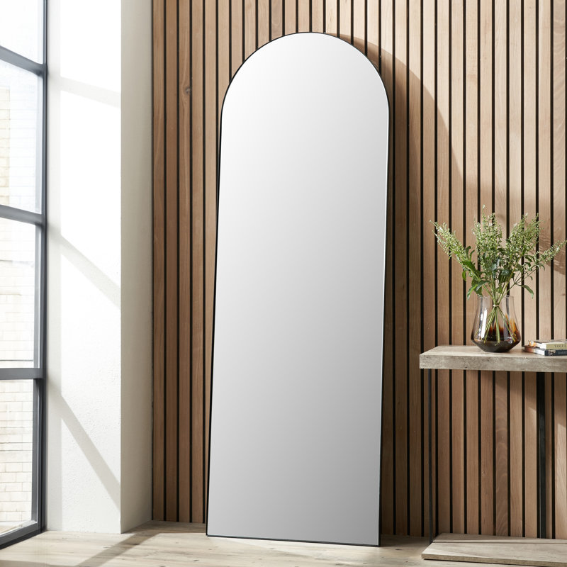 Stainless Steel Arch Wall Mirror, Black
