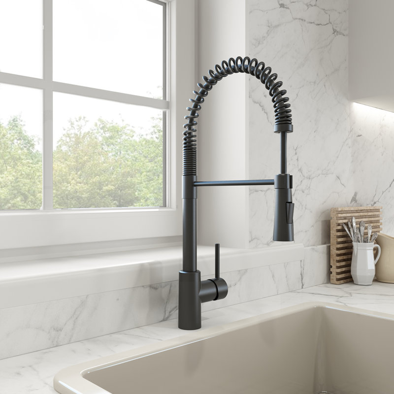 Robinet de cuisine rétractable Livenza 2.0, Noir mat