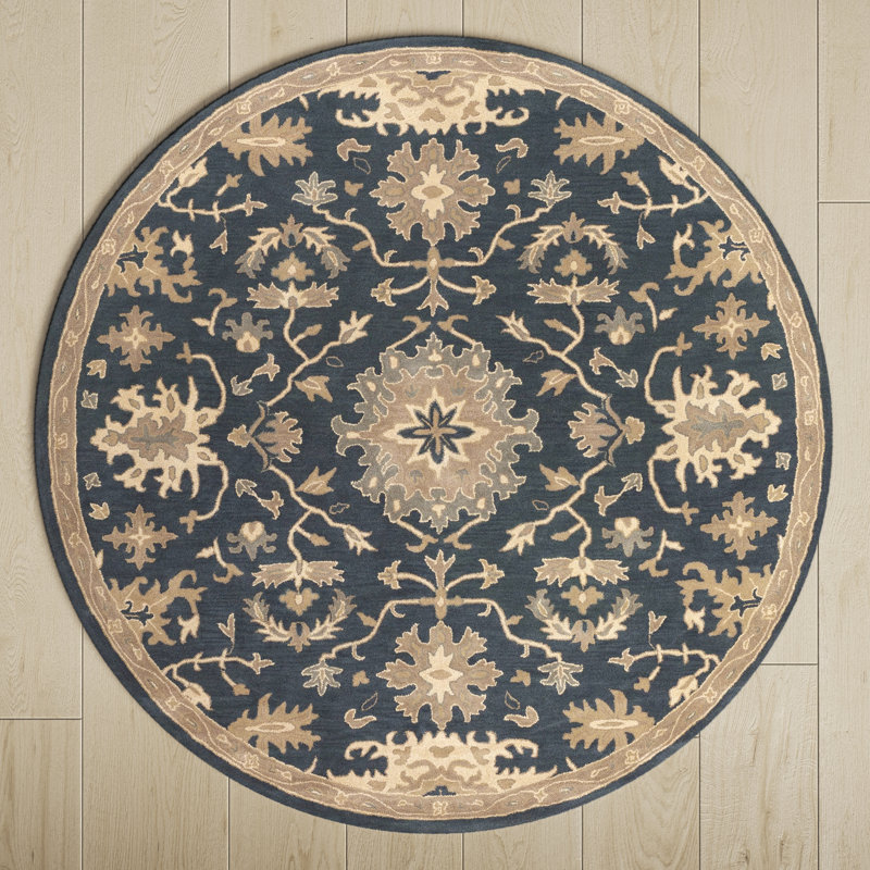 Arden Hand Tufted Wool Floral Indoor Rug, Round 4'