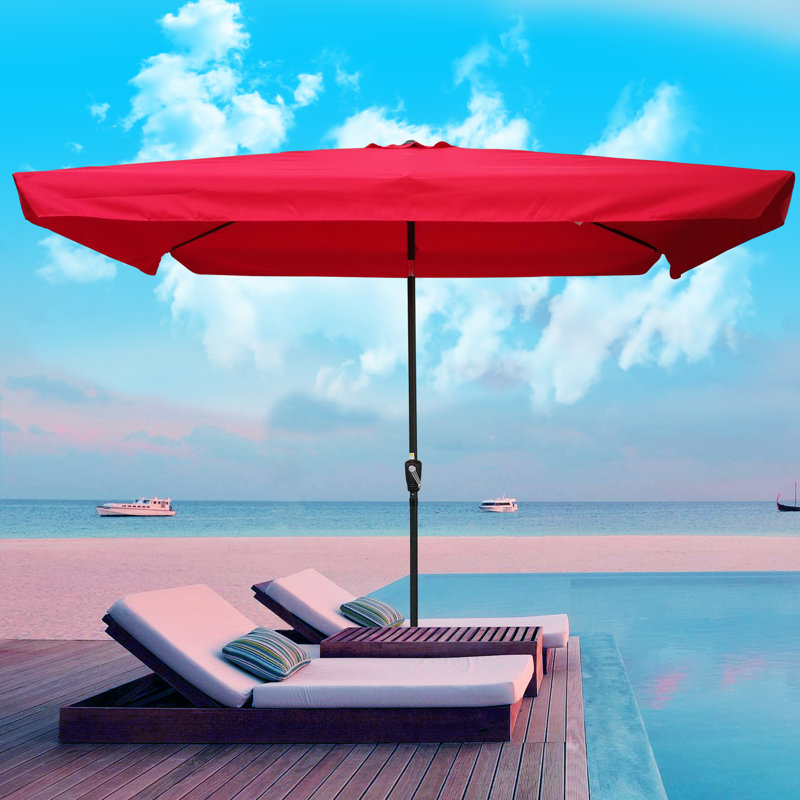 Parasol de marché rectangulaire 78 po x 120 po, Rouge