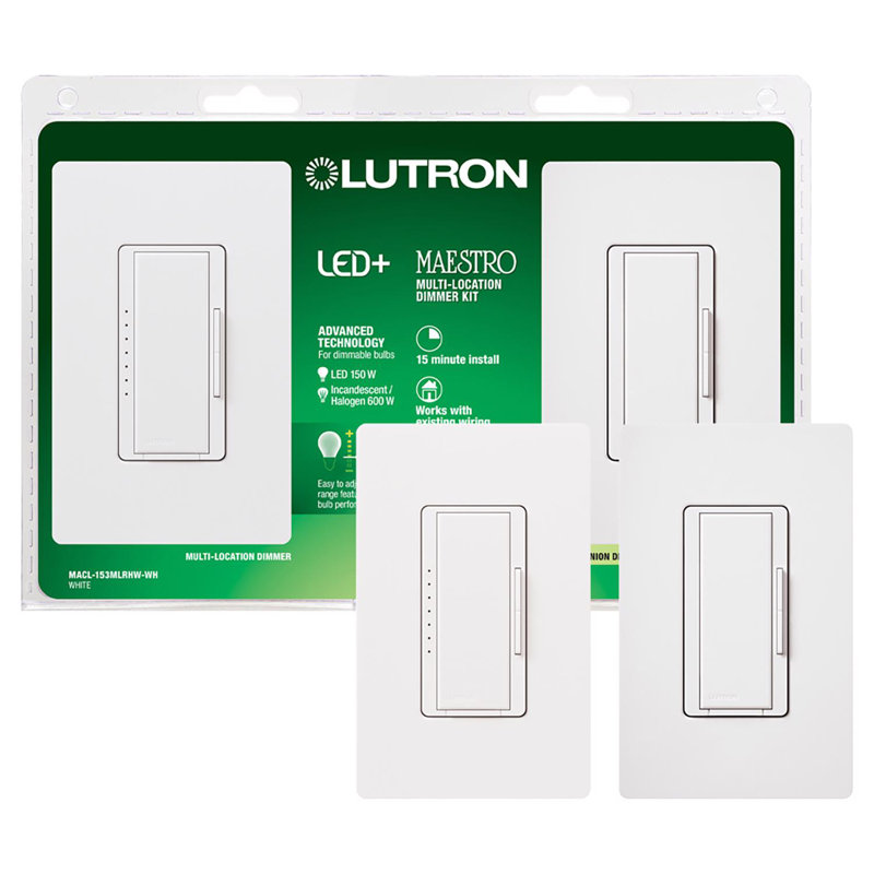 Gradateur à 3 voies 150 W Lutron Maestro blanc