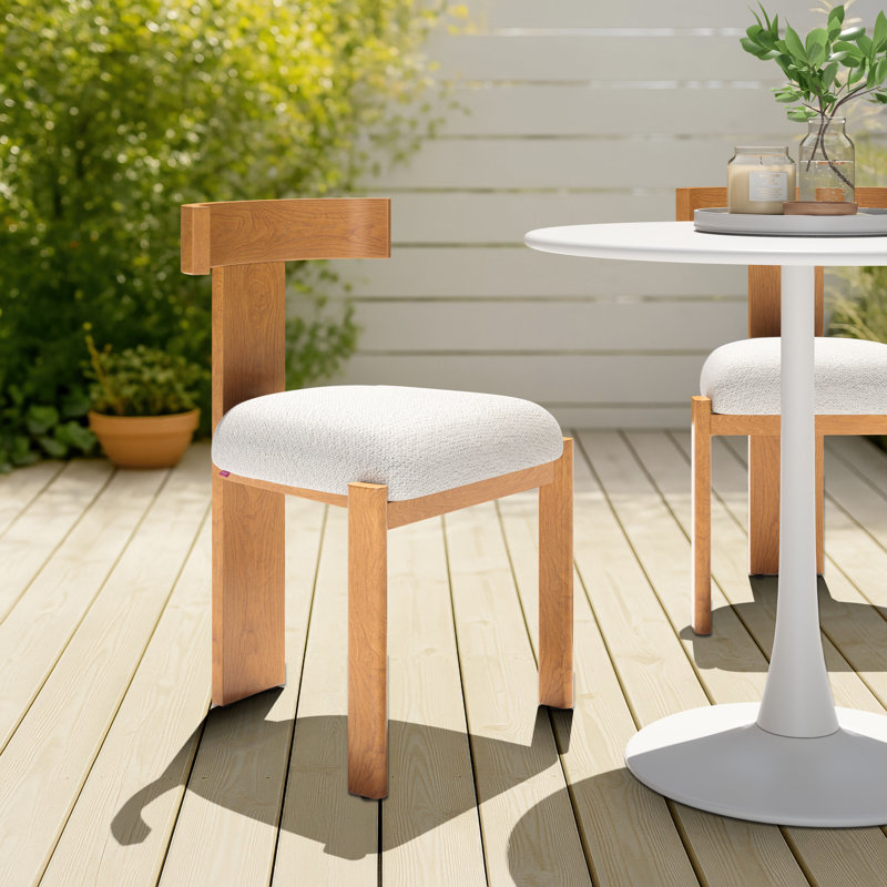 Chaise de salle à manger Tiana naturelle et beige, Naturel