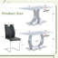 Ensemble de salle à manger à pieds en acier inoxydable avec plateau en verre trempé blanc de 63 pouces et 6 fauteuils en forme de U de style minimaliste moderne-1498455320