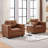 38” Wide Faux Leather Armchair(Set Of 2)-1222084744