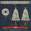 Ensemble 4 pièces d'arbre de Noël artificiel pré-éclairé, guirlande, couronne et 2 arbres d'entrée, arbre de Noël avec lumières DEL