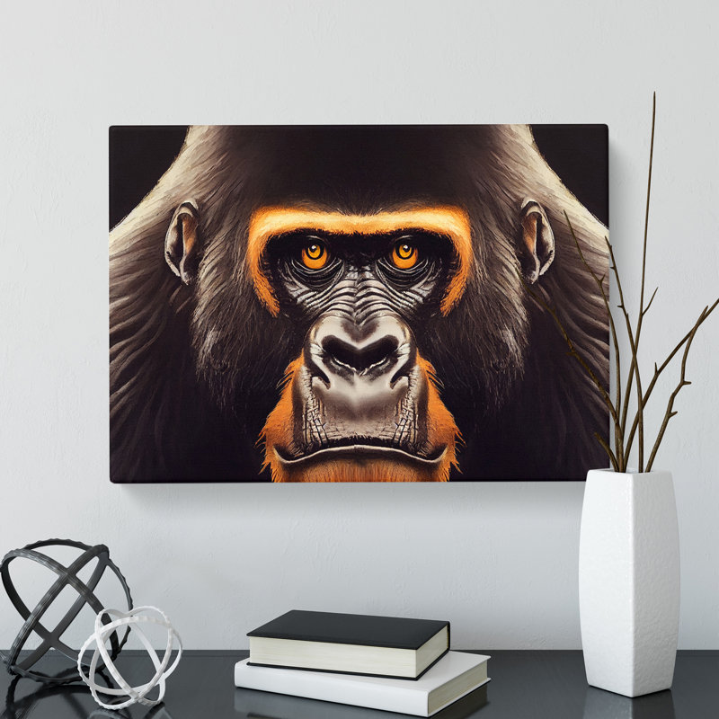 Captivating Gorilla - Wrapped Canvas, 50cm H x 76cm W x 3cm D
