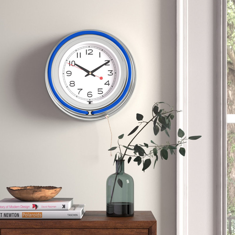 Horloge murale 14 po Atalee, Bleu
