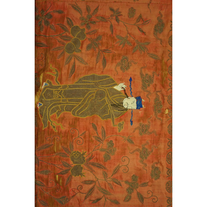 Antique Textile Chinese  Red 1850s Rug