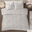 3 Housse de couette très grand / très grand gris avec médaillon en chenille - 100% coton-127364726-127364722