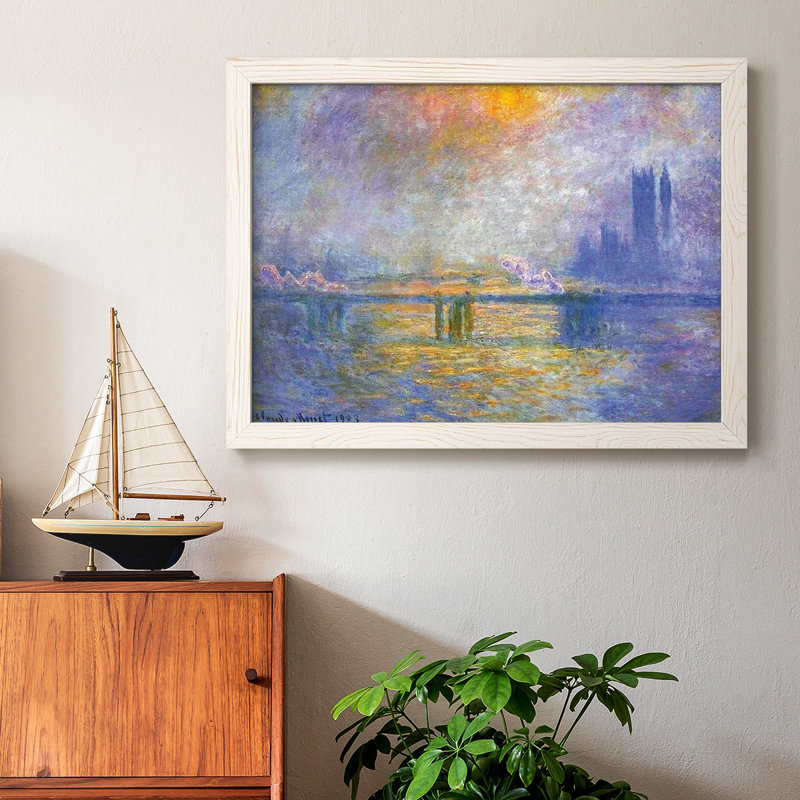 Charing Cross Bridge, The Thames 02, 1903, reproduction d'art sur toile, Blanc, H 18 po x l 26 po