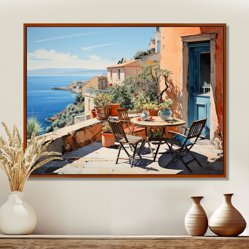 Impression sur toile La Dolce, côte italienne IV - Italie, H 30 po x l 40 po x P 1,5 po, Cadre flottant brun