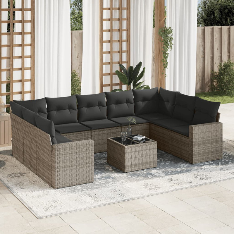 Vidaxl Garden Sofa Set Grey