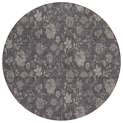 Washable Floral Indoor / Outdoor Rug
