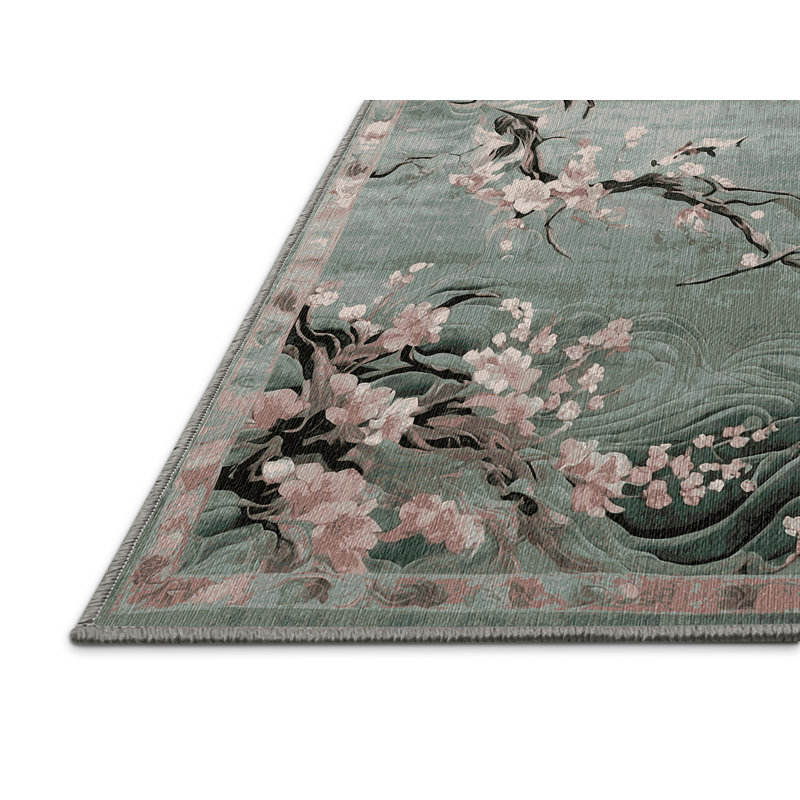 Machine Washable Brown Area Rug, Square 5'