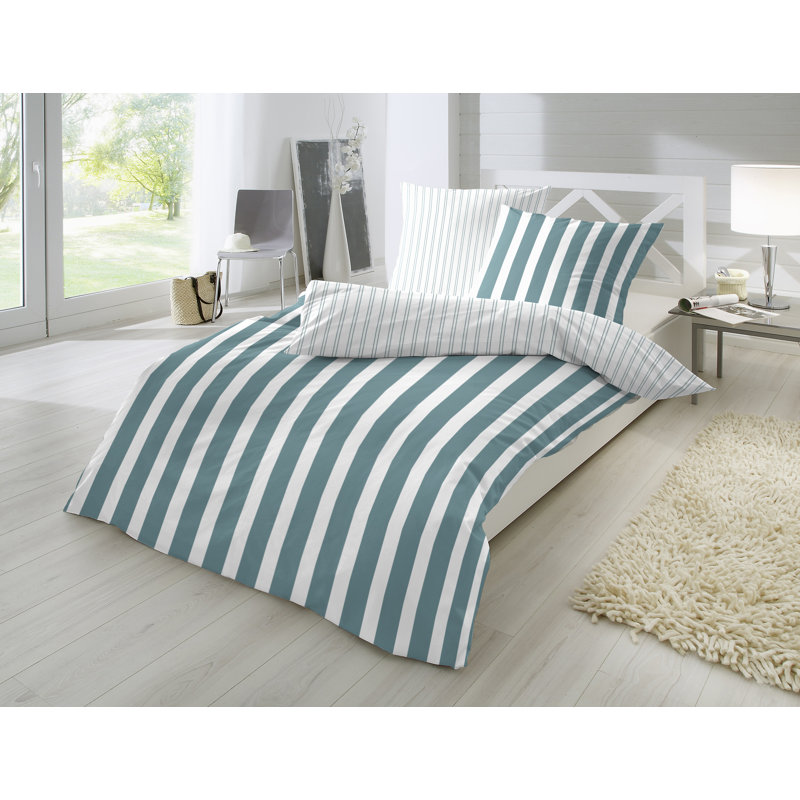 Perkal Bettwäsche 100% Baumwolle, Double - 2 Pillowcases (80 x 80 cm), Aqua