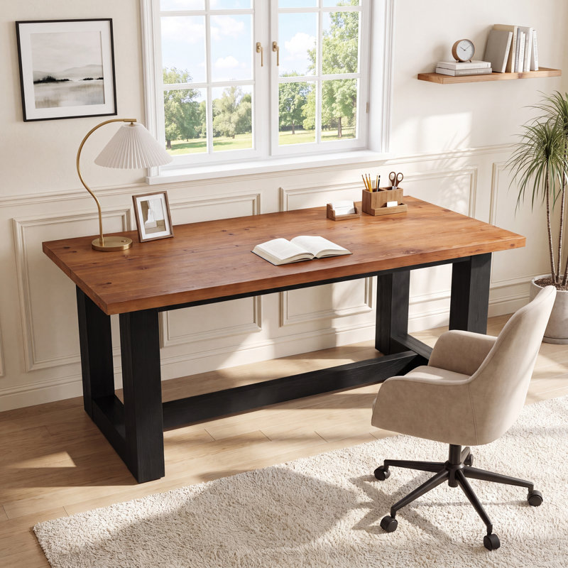 Bureau en bois massif de 63 pouces