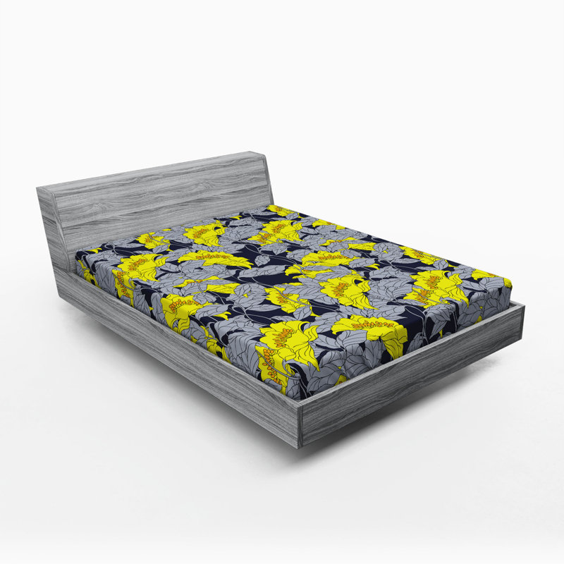 Microfiber Floral Fitted Sheet, Full Fitted Sheet