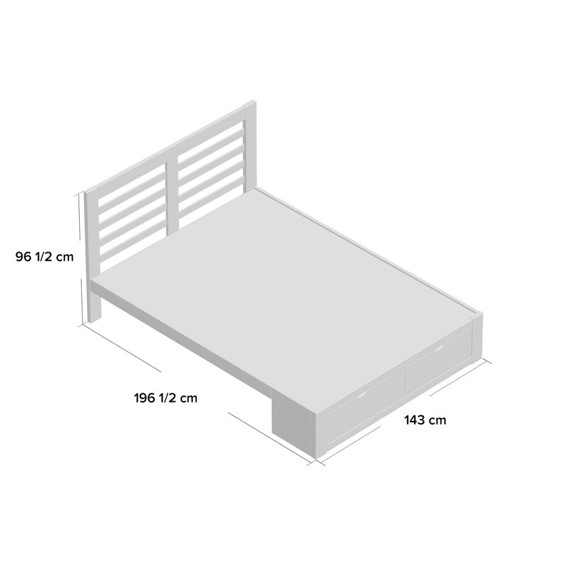 Lara Storage Bed, Double (4'6), White