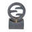 26.77"H Gray Circular Polyresin Outdoor Water Fountain With LED Light, Freestanding Modern Cascading Water Feature For Patio Garden Backyard Decor