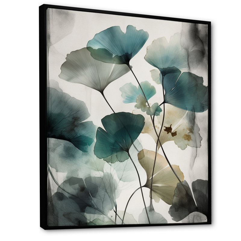Rubani mystique de fougère sur toile, H 32 po x l 16 po x P 1 po, Cadre flottant noir