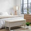 Banc de rangement avec repose-pieds en bois d'hévéa massif de 50,8 po avec siège en lin, banc de rangement pour chambre à coucher, range-chaussures pour chambre à coucher, salon, vestibule, garde-robe