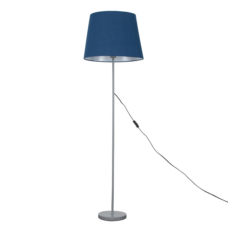 Bekbele 158cm Traditional Floor Lamp, Navy Blue, Copper, No