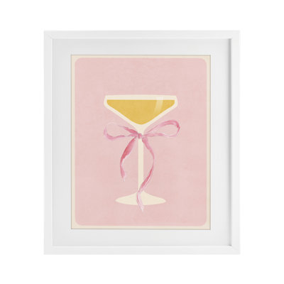 Champagne Party Glass Framed Print Under Glass, design by Lucille Price