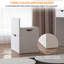 Meuble-lavabo à miroir 3 modes d'éclairage avec 2 tiroirs coulissants et tabouret de rangement caché-2013909881