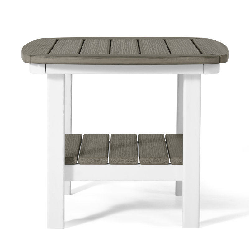 Table d'appoint carrée 21 po, blanc, Grey Top/White Base