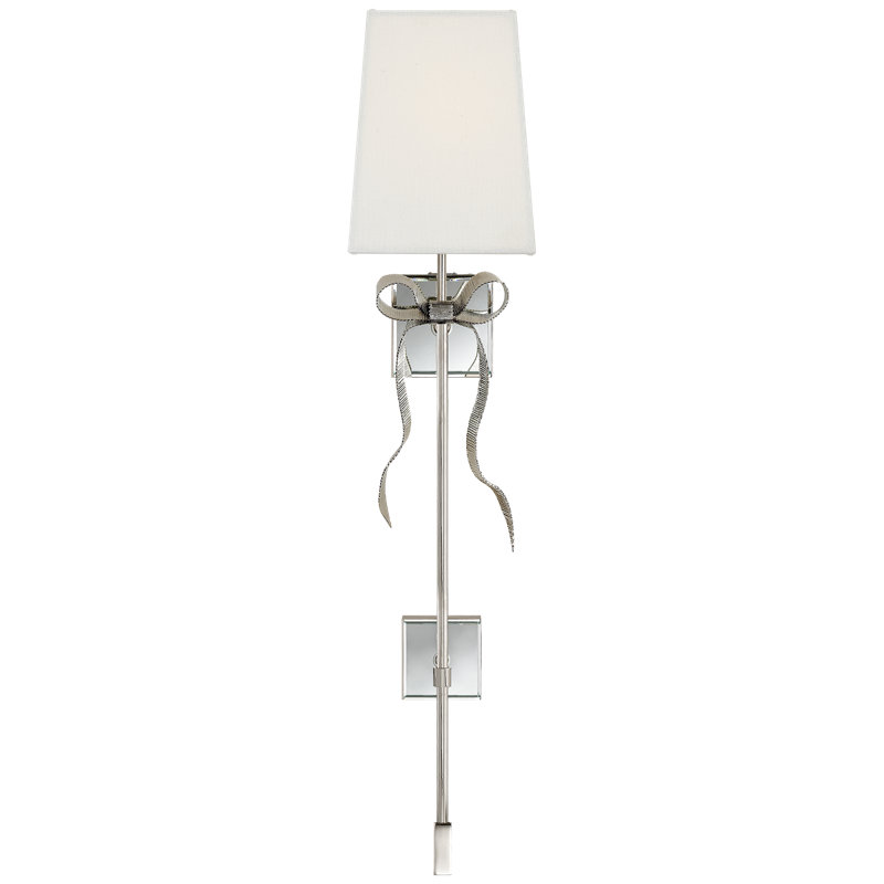 Ellery 1 - Light Wallchiere, Polished Nickel, Cream