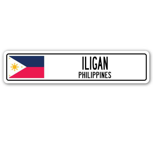 Plaque de rue en aluminium Iligan, Philippines, H 6 po x l 24 po x P 1 po