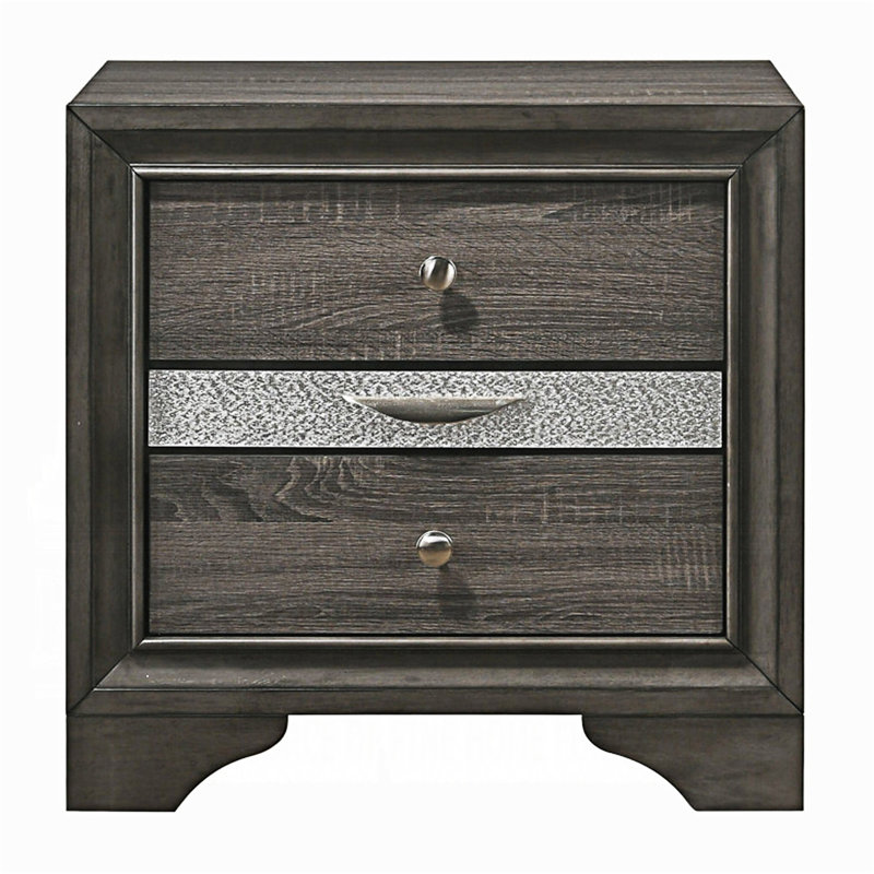 Table de chevet avec tiroir, Gris