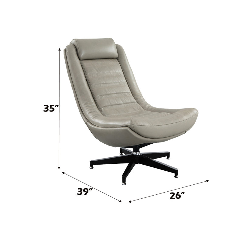 Fauteuil en cuir gris avec fonction pivotante - Espace de bureau élégant