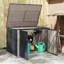 VidaXL 151.5cm W 300L Steel Lockable Cabinet Deck Box in Black