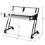Bureau avec plateau de clavier moderne en métal blanc et noir-135938779
