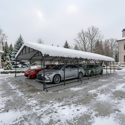 Heavy Duty 20 x 20FT Metal Carport, Galvanized Steel Outdoor Car Canopy, Wind & Snow Resistant All Weather Car Shelter for Cars, SUV, Trucks, Outdoor Storage