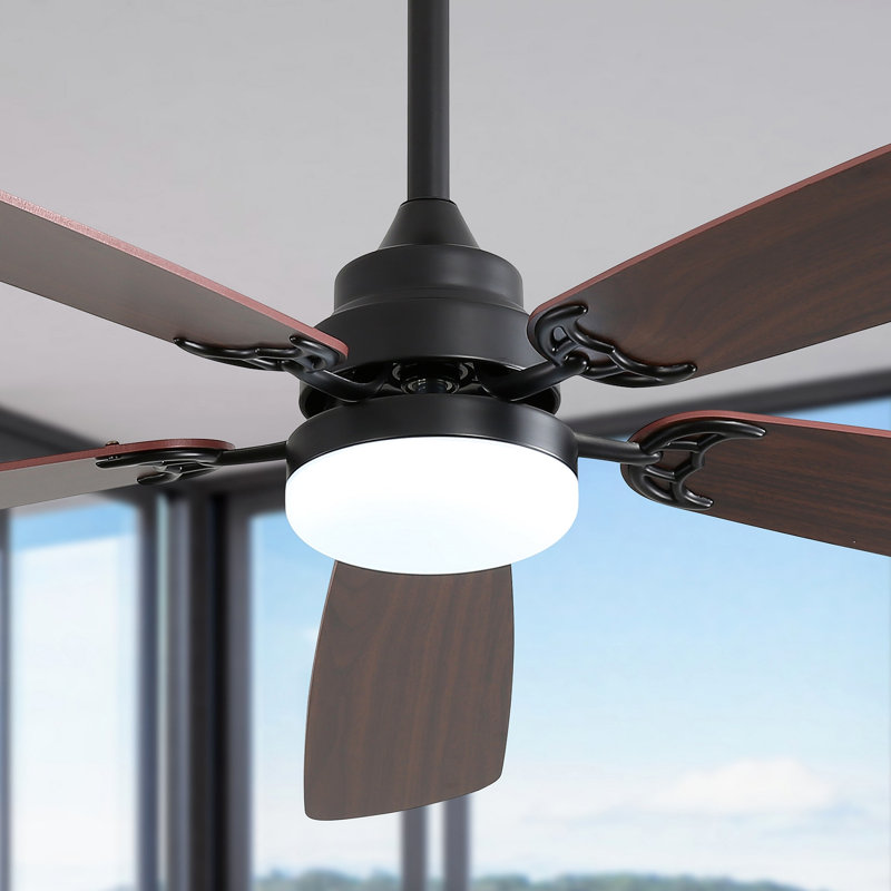 Ventilateur de plafond Classics, Noir mat, Noyer