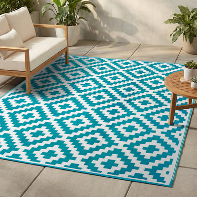 Outdoor Rug Recycled Plastic Straw Waterproof Patio - Foldable
