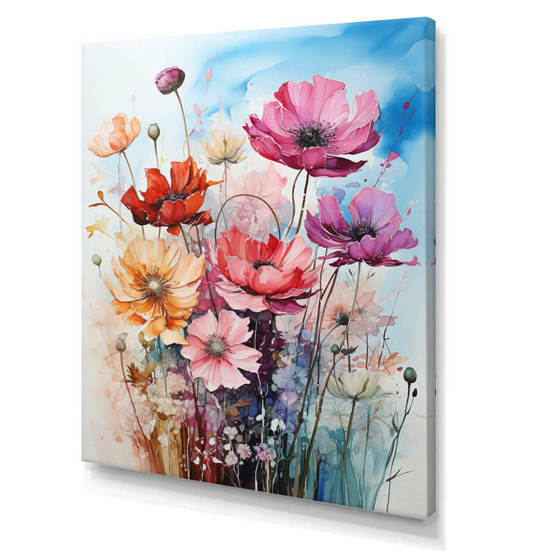 Motif floral minimalisme pré - imprimé, Toile tendue, 32" H x 16" W